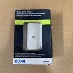 New Eaton Cooper Motion Sensor Light Switch # OS306S White In Box. Price: $12.48.
