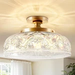 Semi Flush Mount Ceiling Light, 12 Inch Large Gold Fixture, 3-LIGH New. Price: $61.99.