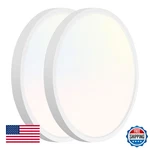 Hykolity 2-PACK 9" Led Round Flat Panel Light, 18W 1800LM, Selectable Cct New. Price: $43.18.