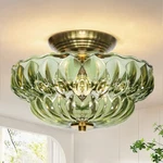 Oykyohei Semi Flush Mount Ceiling LIGHT,11IN Vintage Gold Hallway Lights Fixture New. Price: $100.46.