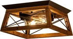 Rustic 2-LIGHT Flush Mount Ceiling Fixture For Kitchen & Hallway New. Price: $65.99.