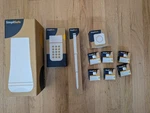 Simplisafe Base Station, Motion Sensor, 6 Entry Sensors Open. Price: $59.99.
