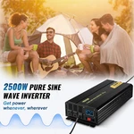 2500W Pure Sine Wave Inverter 12V Dc To 120V Ac Car Rv W/lcd Usb Remote. Price: $205.99.