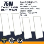 2X4 Led Panel Lights 75W Switch Grid Drop Ceiling 0-10V Dimmable 120-277V New. Price: $161.51.