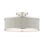 Livex Lighting 60423 Park Ridge 15"W Semi-flush Drum Nickel New. Price: $219.96.