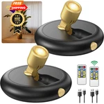 LER0KTR Rechargeable Battery Led Spotlight Indoor: Wireless 2 Pack, Black New. Price: $34.97.