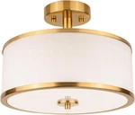 Modern 3-LIGHT Gold Drum Ceiling With White Fabric Shade, 12.6 New. Price: $83.99.