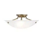 Livex Lighting 4274 Brass Oasis 3-LIGHT Semi-flush Ceiling Fixture New. Price: $249.96.
