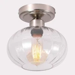 Fivess Light Modern Glass Clear Fixture Ceiling Semi Flush Mount Hallway Entry Open. Price: $19.00.