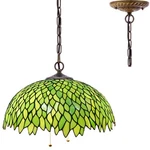 Werfactory Tiffany Pendant Light Fixture Green Wisteria Stained Glass Hanging... New. Price: $236.48.