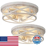 Wyneyet 2 Pack Close To Ceiling Fixtures 3-LIGHTS Cage Flush Mount New. Price: $99.98.