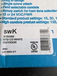 New System Sensor Swk Strobe Std Cd White Outdoor Free Shipping. Price: $45.00.