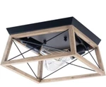 Retro Industrial Rectangle Flush Mount Ceiling Light Fixture With Wood Shade ... New. Price: $60.57.
