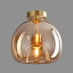 Lttklmp Nordic Mid Century Corridor Globe Semi Flush Mount Ceiling Amber New. Price: $102.29.