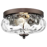 Darkaway Flush Mount Ceiling Light Water Ripple Glass Bronze Finish New. Price: $89.99.