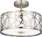 3-LIGHT Semi Flush Mount Ceiling Light, 12.6" Drum With White Fabric Shade New. Price: $93.99.