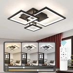 Dimmable 3-SQUARE Led Ceiling Light With Remote Modern Black Fixture 33W New. Price: $109.99.