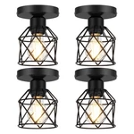 Fadimikoo Semi Flush Mount Light With Led Bulb, 4-PACK, Black New. Price: $63.27.