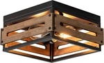 Mayna Farmhouse Ceiling Light, 2-LIGHT Rustic Flush Mount With Met New. Price: $55.64.