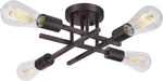 4-LIGHT Semi Flush Mount Ceiling Light, Matte Black Rustic Sputnik Chandelier New. Price: $32.39.