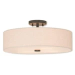 Livex Meridian 4 Light Ceiling Mount, Bronze/oatmeal Color Hardback 52136-92 New. Price: $235.96.