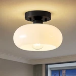 Woknos Mid-century Modern Semi Flush Mount Ceiling Light, 8.66 In, Black New. Price: $60.99.