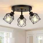 Baocuz 3-LIGHT Industrial Flush Mount Ceiling Matte Black (new). Price: $23.00.