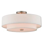 Livex Lighting 51045 Meridian 18"W Semi-flush Drum Nickel New. Price: $259.96.