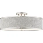 Livex Lighting 60425-91 Park Ridge Semi-flush Mount Brushed Nickel New. Price: $269.96.