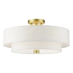 Livex Lighting Meridian 9" 4-LIGHT Metal & Fabric Semi Flush Satin Brass New. Price: $196.99.