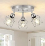 Baocuz 3-LIGHT Brushed Nickel Semi Flush Mount Ceiling New. Price: $22.95.