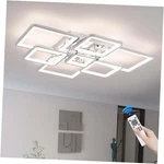 Modern Led Ceiling Light 35.04" Dimmable Flush Mount CHROME,7RINGS New. Price: $149.98.