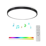 24W Led Ceiling Lamp Black Flush Mount Bluetooth Speaker Rgb Remote Control New. Price: $73.40.