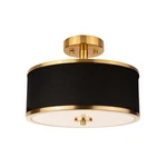 Edwarmlux 3-LIGHT Semi Flush Mount Ceiling Brushed Gold + Black Fabric New. Price: $75.68.
