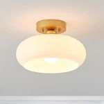 Miaomeio Vintage Gold Semi Flush Mount Ceiling LIGHT,11 Inch Milk White New. Price: $75.68.