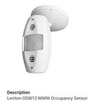 Leviton OSW12-MWW Occupancy Sensor Wall Mounted, White In Box New. Price: $87.50.