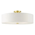 Livex Lighting Meridian 9" 5-LIGHT Metal & Fabric Semi Flush Satin Brass New. Price: $299.99.