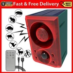 Solar Outdoor Motion Sensor Alarm - Dog Barking & Gunshot Sound 130DB Det New. Price: $42.99.