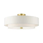 Livex Lighting 52140 Meridian 22"W Semi-flush Drum Brass New. Price: $377.96.