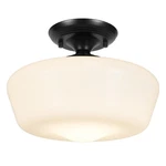 Rosient Schoolhouse Style Semi Flush Mount Ceiling Light Fixture, 12"-BLACK New. Price: $87.46.