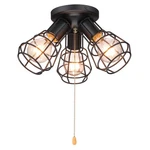 Farmhouse Close To Ceiling With Pull Chain, 3 Lights Black Industrial S... New. Price: $167.32.