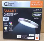 Commercial Electric 12" Hubspace Smart Cct Rgb Selectable Led Flush Mount Nickel New. Price: $28.88.