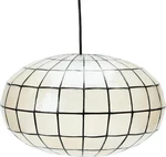 Creative Co-op Oblong Capiz Ceiling Light, White And Black New. Price: $446.99.