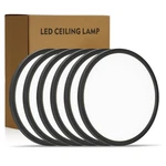 11.4 Inch 6PK Led Flush Mount Ceiling Light, Etl ,24W, 2427LM, 3000K/3500K/40... New. Price: $73.23.