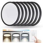 Dimmable 6PK 12 Inch Led Flush Mount Ceiling Light, 24W 2400LM, 3000K/4000K/5... New. Price: $82.24.