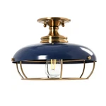 Robert Stevenson Lighting - 13" X 9" H, Brushed Brass And Navy Blue New. Price: $170.09.
