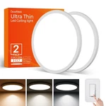 2PACK 12INCH Led Flush Mount Ceiling Light FIXTURE,24W 2400LM,DIMMABLE Cct 30... New. Price: $34.44.