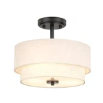 Edwarmlux 3-LIGHT Semi Flush Mount Ceiling Fixture 12.6" Black Drum New. Price: $67.98.