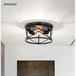 Rosient Farmhouse Close To Ceiling Flush Mount Lighting, 2-LIGHT Bulbs Open. Price: $20.00.