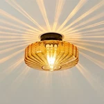 Glass Semi Flush Ceiling Lights - 12 Vintage Mid 11.8 Inch, Amber New. Price: $89.99.
